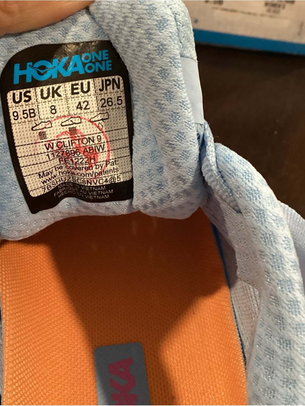 HOKA Clifton 9 Airy Blue Ice Water Women’s Running Shoes NWB Sizes 8.5B & 9.5B - Picture 8 of 8